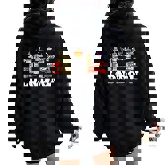 Souvenir De Londres Angleterreintage City British Uk Hommes S Sweat à capuche oversize pour femme avec imprimé dans le dos - Cadeauxyz