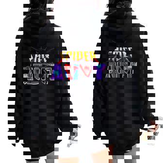 Spider Aunt Birthday Halloween Costumes Women Oversized Hoodie Back Print - Thegiftio