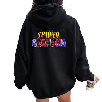 Spider Grandma Birthday Halloween Costumes Women Oversized Hoodie Back Print - Thegiftio