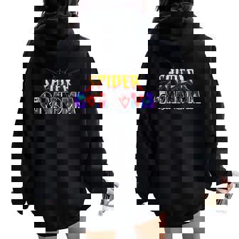 Spider Grandma Mother's Day Matching Family Birthday Women Oversized Hoodie Back Print - Thegiftio