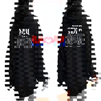 Spider Mom Spider Web Matching Birthday Theme Women Oversized Hoodie Back Print - Thegiftio