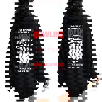 Sport Ma Technique De Bowling Est Topecrète Sweat à capuche oversize pour femme avec imprimé dans le dos - Cadeauxyz