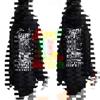 Stepping Into Junenth Afro Woman Black Girls Sneakers Men Women Oversized Hoodie Back Print - Thegiftio