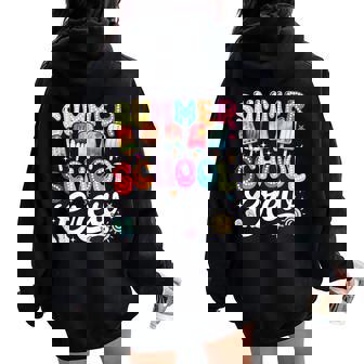 Summer School Crew Last Day Of School Cute Popsicle Teacher Women Oversized Hoodie Back Print - Thegiftio