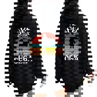 Super Suegra Spanish Mother In Law Hero With Cape Women Oversized Hoodie Back Print - Thegiftio UK