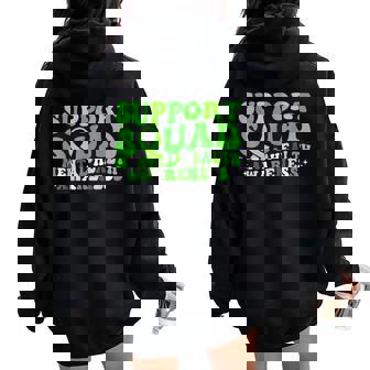 Support Squad Mental Health Awareness Green Ribbon Butterfly Women Oversized Hoodie Back Print - Thegiftio