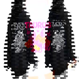Taurus Girl Birthday Queen Sneakers Zodiac Sign Women Oversized Hoodie Back Print - Thegiftio UK