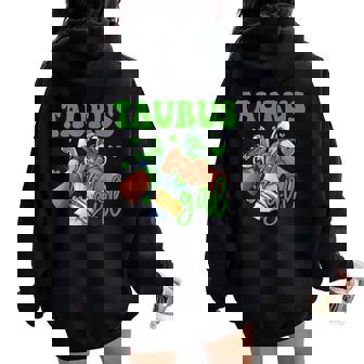 Taurus Girl Shoes Astrology Zodiac Sign Black Women Women Oversized Hoodie Back Print - Thegiftio UK