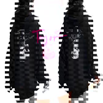 Taylor Nombre Amo A Taylor Girl Linda Guitarra In Mangas Women Oversized Hoodie Back Print - Regaloses