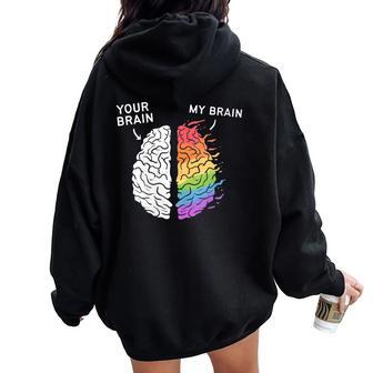 Tdah Neurodivergente Asd Aspergers Autismo Neurodiversidad Cuello Women Oversized Hoodie Back Print - Regaloses