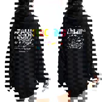 Teaching Is My Ministry God Christian Teacher Back To School Women Oversized Hoodie Back Print | Mazezy