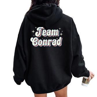 Team Conrad Bolso De Mano Retro Con Diseño De Groovy Women Oversized Hoodie Back Print - Regaloses