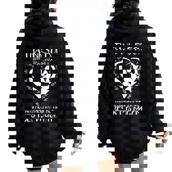 Thanks For Loving Me Happy Mother's Day To The Best Dog Mom Women Oversized Hoodie Back Print | Mazezy