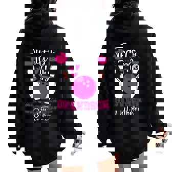 That's My Grandson Out There Bowling Grandma Mother's Day Women Oversized Hoodie Back Print - Thegiftio