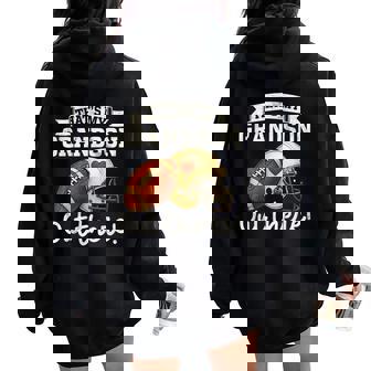 That's My Grandson Out There Football Grandpa Grandma Women Oversized Hoodie Back Print | Seseable CA