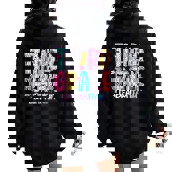 Third Grade Dream Team Back To School First Day Of School Women Oversized Hoodie Back Print | Mazezy