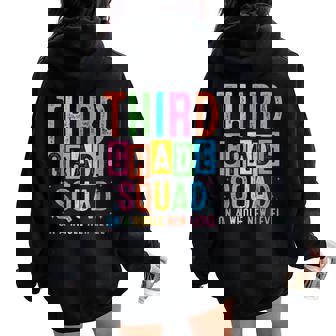 Third Grade Squad On A Whole New Level Back To School Women Oversized Hoodie Back Print - Thegiftio