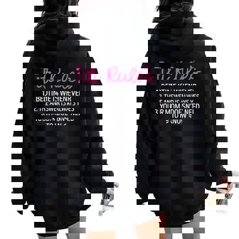 Titi Rules Auntie Be A Titi Aunt Titi Auntie Titi Life Women Oversized Hoodie Back Print | Mazezy