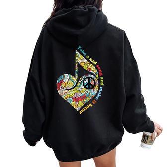 Toma Una Canción Triste Y Hazla Mejor Amante Musical Hippie Women Oversized Hoodie Back Print - Regaloses
