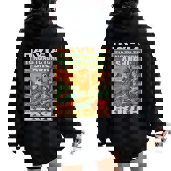 Tung Tung Tung Sahur Brainrot Teacher Last Day Of School Women Oversized Hoodie Back Print - Thegiftio
