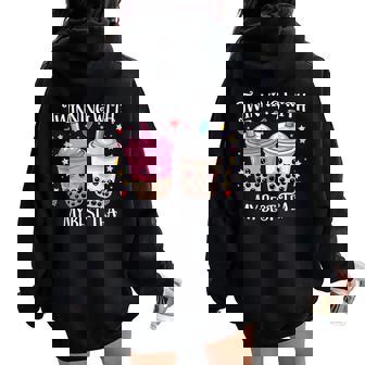 Twinning With My Bestie Twin Day Outfits Spirit Week Girls Women Oversized Hoodie Back Print - Thegiftio