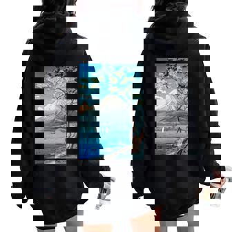 Ukiyo-E Monte Fuji Pintura Japonesa Impresión Obra Maestra Pintura Artística Hombres Es Ropa Divertida Arte Regalo Divertido Manga Larga Women Oversized Hoodie Back Print - Regaloses