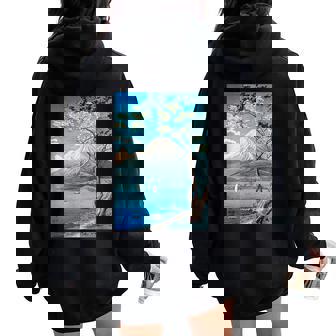 Ukiyo-E Monte Fuji Pintura Japonesa Impresión Obra Maestra Pintura Artística Hombres Es Ropa Divertida Arte Regalo Divertido Women Oversized Hoodie Back Print - Regaloses