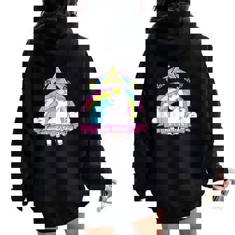 Unicorn Hailatan Devil Death Metal Rainbow Ocult レディース オーバーサイズ パーカー バックプリント - Kawaiitshirt