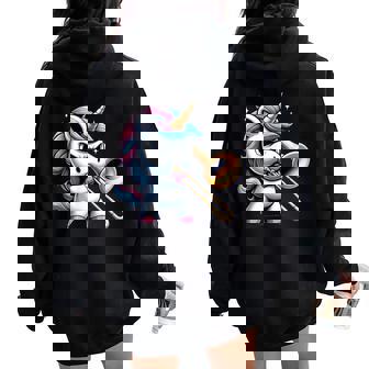 Unicornio Trombonista Niños Niñas Hombres Es Niños Trombón Women Oversized Hoodie Back Print - Regaloses