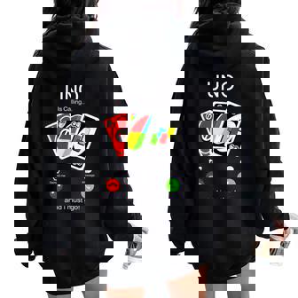 Uno Calls And I Must Be For Children レディース オーバーサイズ パーカー バックプリント - Kawaiitshirt