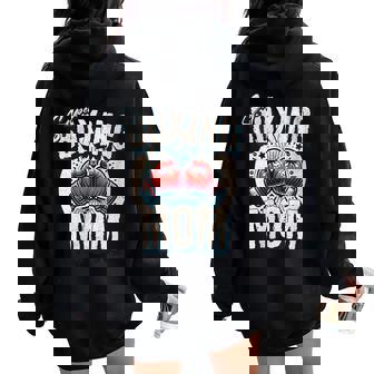 Uper Boxing Mom Guantes De Boxeo Y Boxeadores De Apoyo Cuello Women Oversized Hoodie Back Print - Regaloses