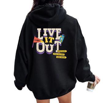 Vbs 2025 Christian Youth Camp Live It Out Bible School Women Oversized Hoodie Back Print - Thegiftio UK