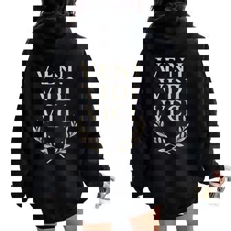 Veniidiici Roman Motto Gym Motivación Gráfico Women Oversized Hoodie Back Print - Regaloses