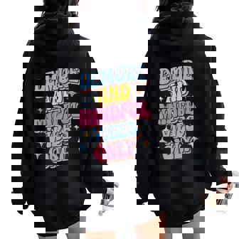 Very Demureery Mindfulibes Only Cute Retro Girls レディース オーバーサイズ パーカー バックプリント - Kawaiitshirt