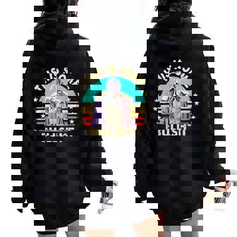 Vintage American Resident Alien Nerd Retro Women Women Oversized Hoodie Back Print | Mazezy