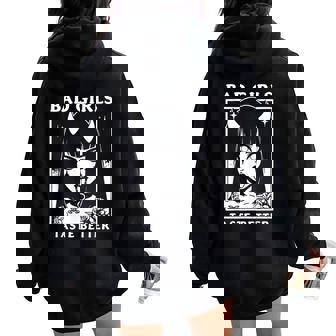 Vintage Bad Girls Taste Better Tattoos Lovers For Women Women Oversized Hoodie Back Print | Mazezy