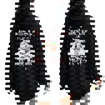 Vintage Chainsaw Bunny Rage Horror Movie Graphic レディース オーバーサイズ パーカー バックプリント - Kawaiitshirt