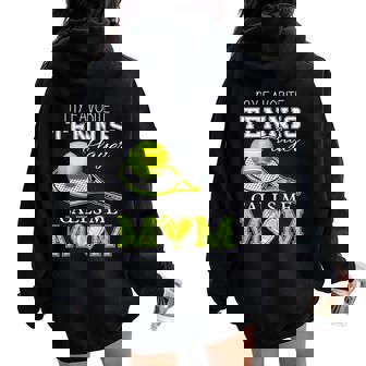 Vintage My Favorite Tennis Player Calls Me Mom Mother's Day Women Oversized Hoodie Back Print - Thegiftio