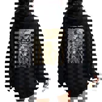 Vintage Girl Will Be Girls Medusa Feminist Women Women Oversized Hoodie Back Print | Mazezy