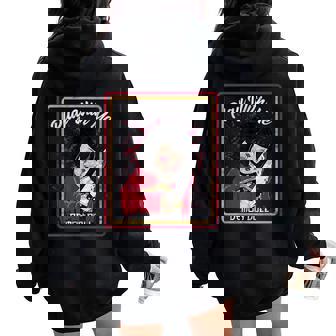 Vintage Horror Play With Me Haunted Ichimatsu Doll レディース オーバーサイズ パーカー バックプリント - Kawaiitshirt