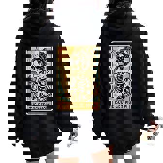 Vintage The Soccer Mom Tarot Card Skeleton Women Oversized Hoodie Back Print - Thegiftio