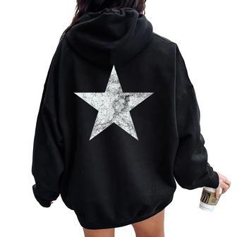 Vintage White Retro Star For & Women Boys & Girls Women Oversized Hoodie Back Print - Thegiftio UK