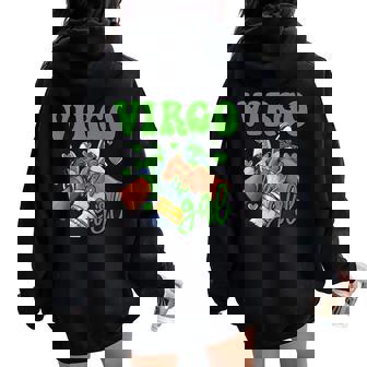 Virgo Girl Shoes Astrology Zodiac Sign Black Women Women Oversized Hoodie Back Print - Thegiftio