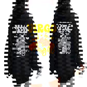 Virgo Girl Shoes Sneakers Zodiac Sign Black Women Women Oversized Hoodie Back Print - Thegiftio