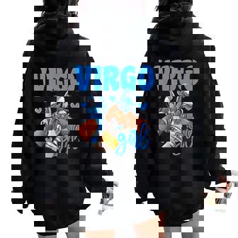 Virgo Girl Sneakers Astrology Zodiac Sign Black Women Women Oversized Hoodie Back Print | Seseable CA