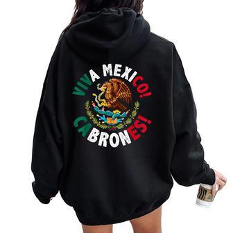 Viva Mexico Cabrones Mexican Independence Day Women Women Oversized Hoodie Back Print - Thegiftio UK