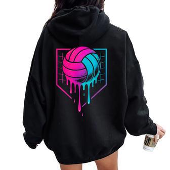 Volleyball Drip For Ns Ice Cream Drip Girls Volleyball Women Oversized Hoodie Back Print - Thegiftio UK