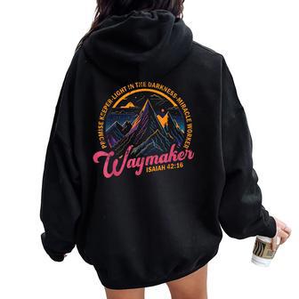 Waymaker Vintage Promise Keeper Miracle Worker Christian Women Oversized Hoodie Back Print - Thegiftio UK