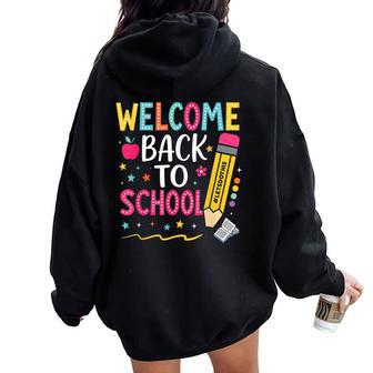Welcome Back To School For Teacher Lets Do This Women Oversized Hoodie Back Print - Thegiftio UK