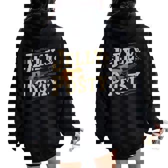 Western Jelly & Posty Country Music Lovers Tour & Women Women Oversized Hoodie Back Print | Mazezy
